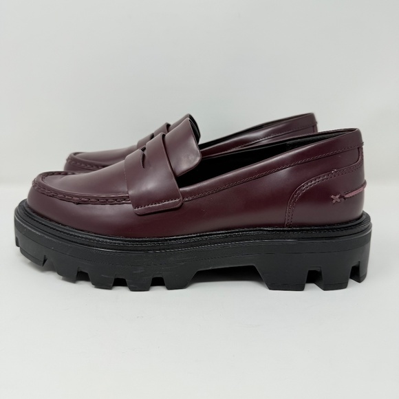 New Rag & Bone Quinn Lug Sole Loafer Burgundy Sz 39.5 - Picture 7 of 14